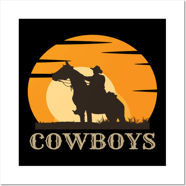 Cowboys Sunset Wall Art by Kikapu creations